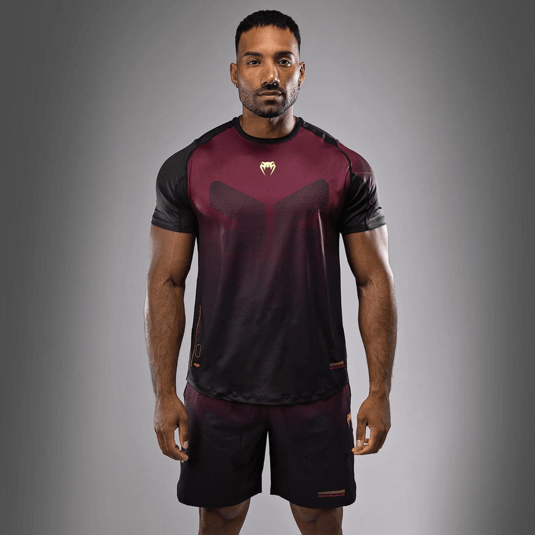 Venum Tactical XT Dry tech T-shirt - Black/Burgundy/Gold