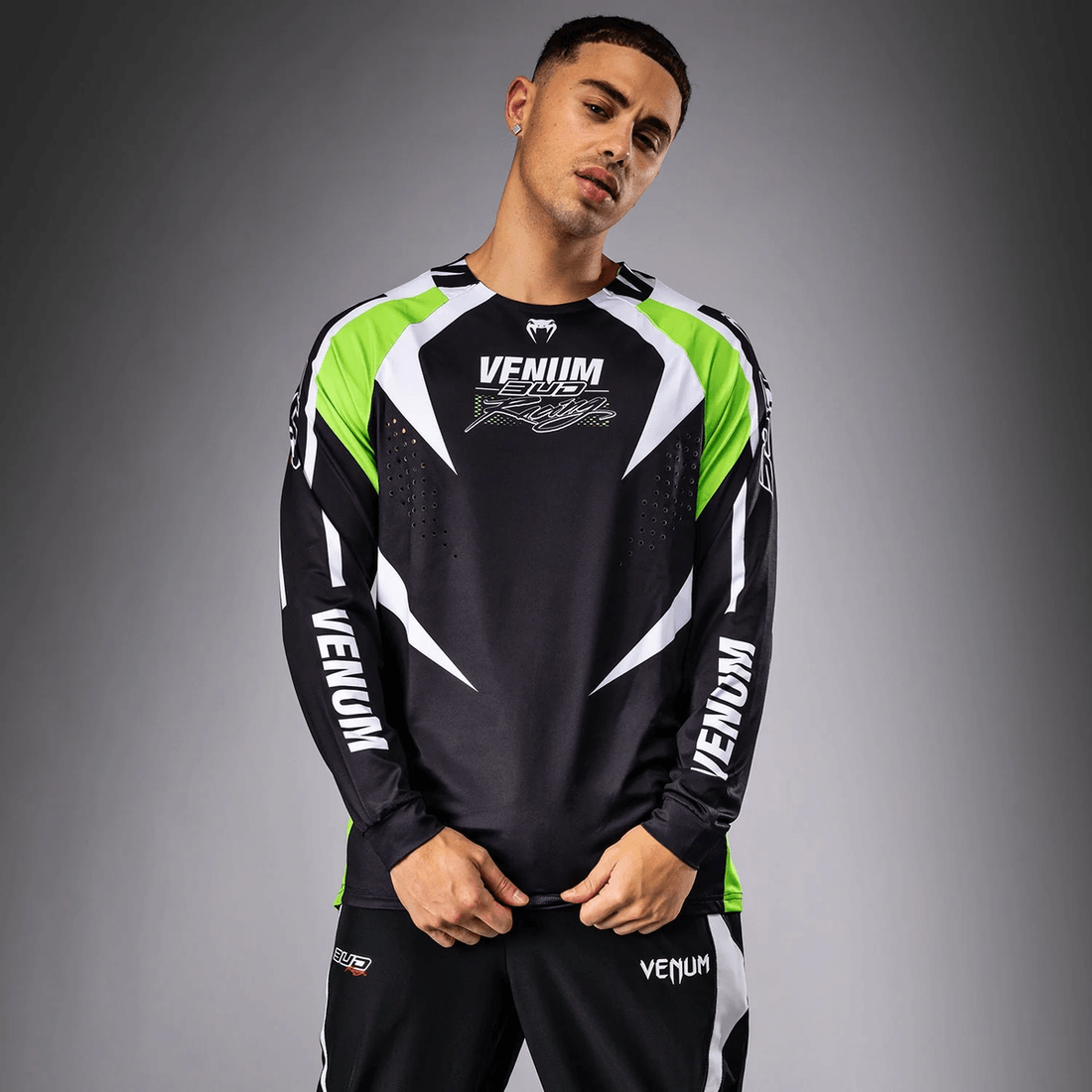 Venum x Bud Racing Men’s Dry-Tech T-Shirt - Black/White/Lime Green