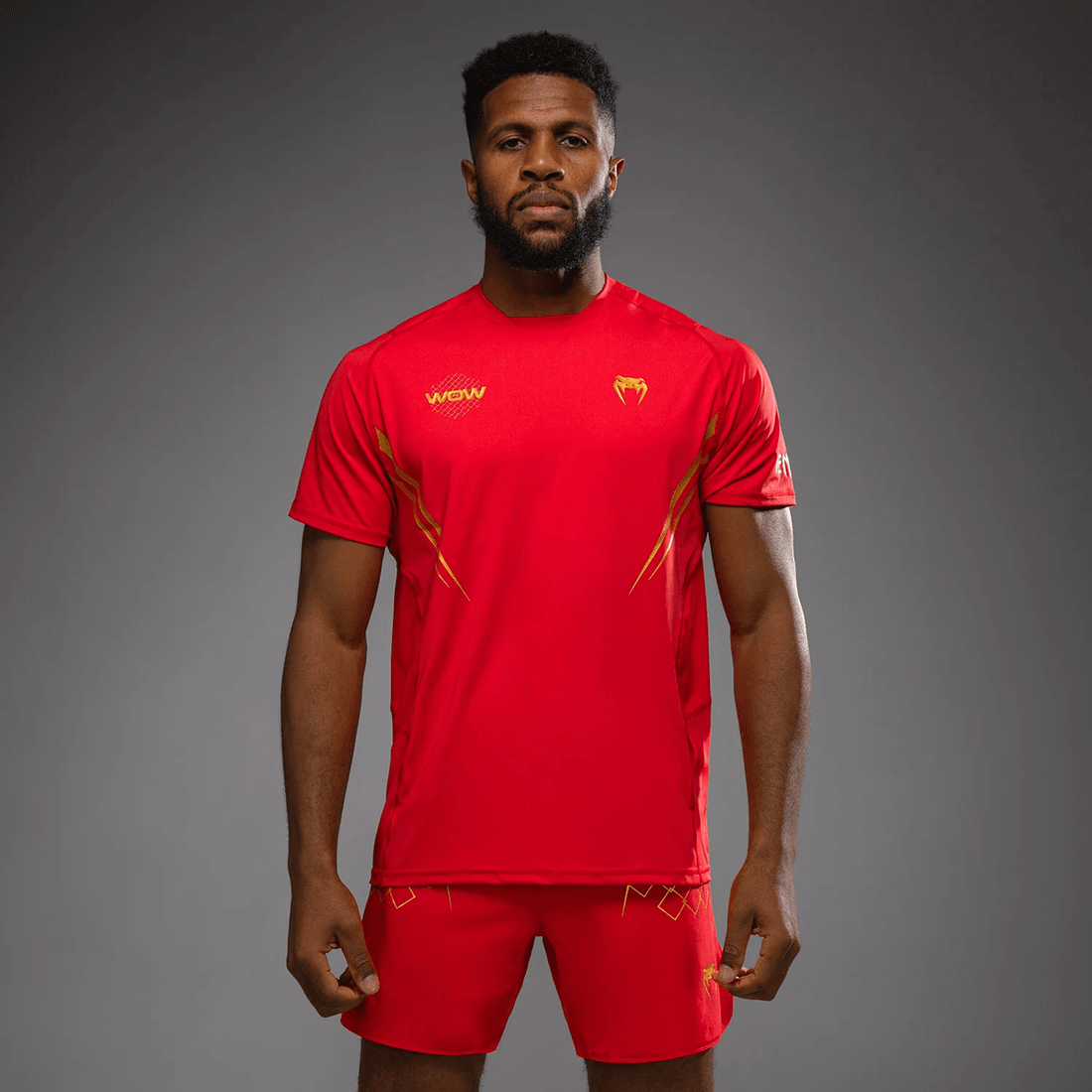 Venum x WOW FC Dry-Tech T-Shirt - Fury Red/Gold