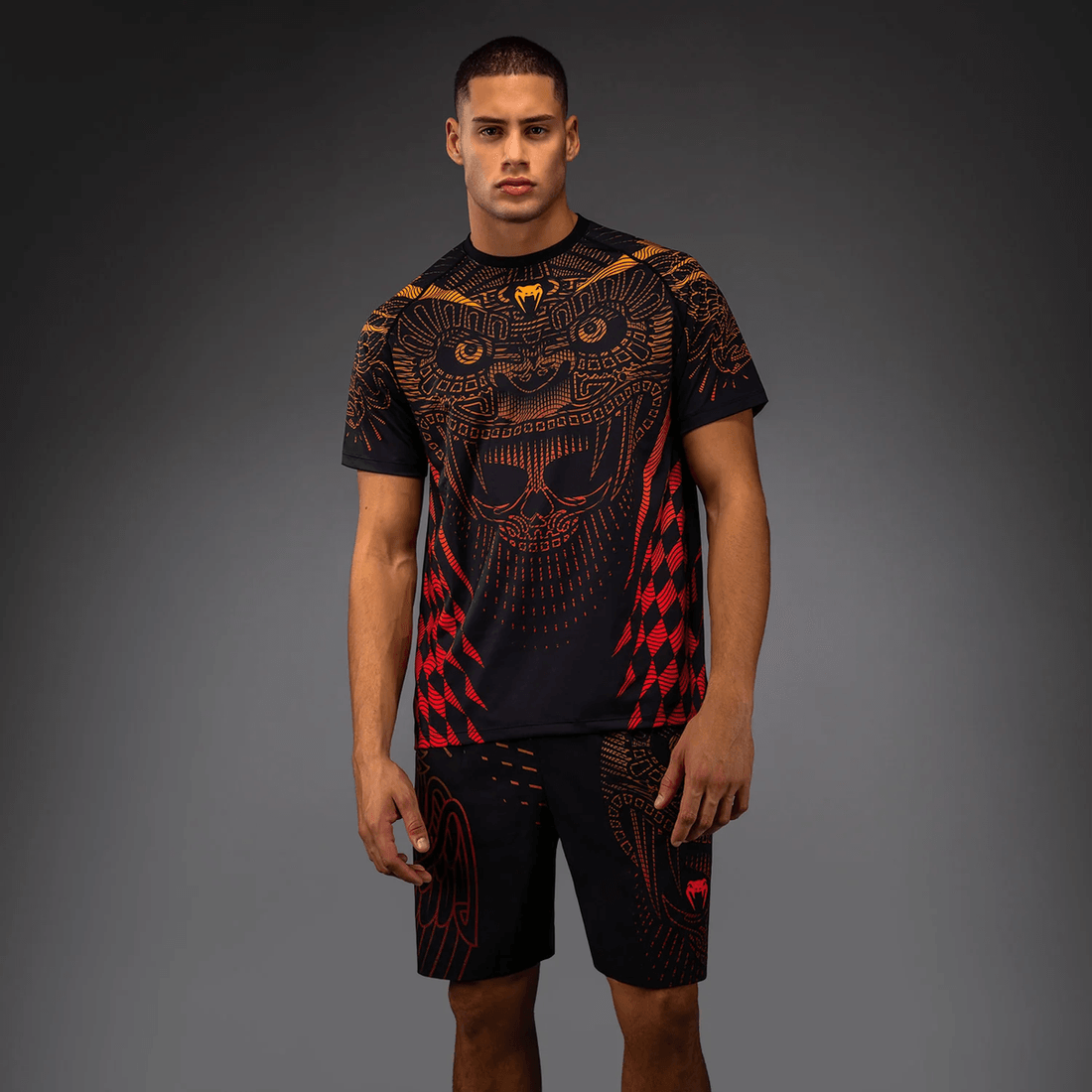 Venum Quetzal Fury Dry-Tech T-Shirt - Black/Fury Red/ Tangerine