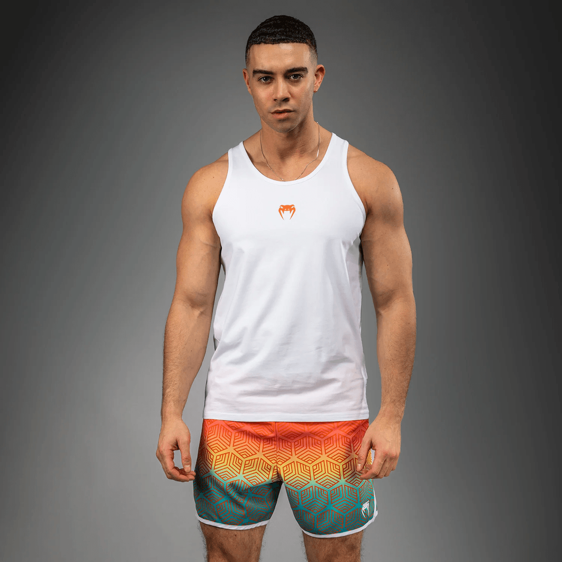 Venum Echo Tank Top - White/Orange Sunset
