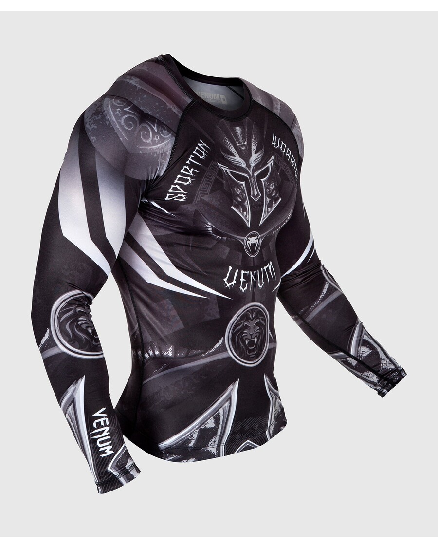 Rashguard Venum Gladiator 3.0 - Długie Rękawy - Czarno-biały