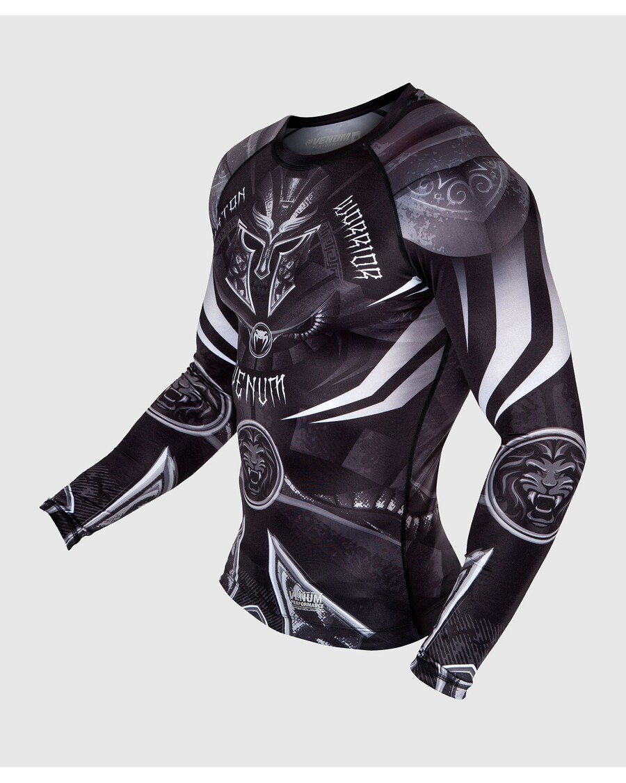 Rashguard Venum Gladiator 3.0 - Długie Rękawy - Czarno-biały