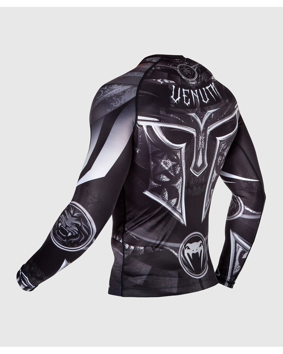 Rashguard Venum Gladiator 3.0 - Długie Rękawy - Czarno-biały