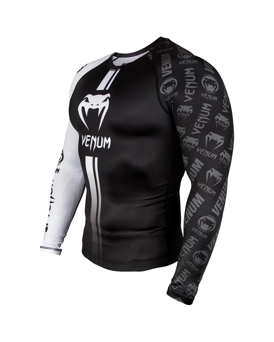 Venum Logos ラッシュガード長袖 - ブラック/ホワイト