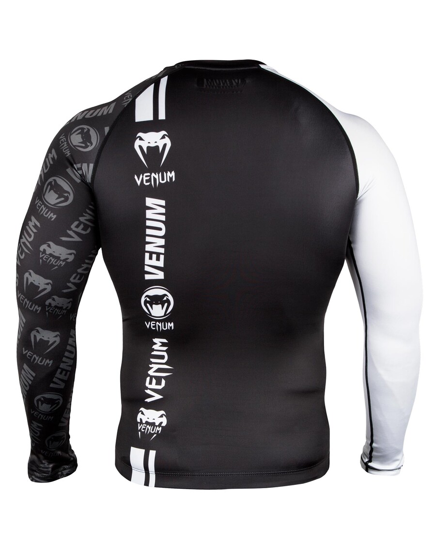 Venum Logos ラッシュガード長袖 - ブラック/ホワイト