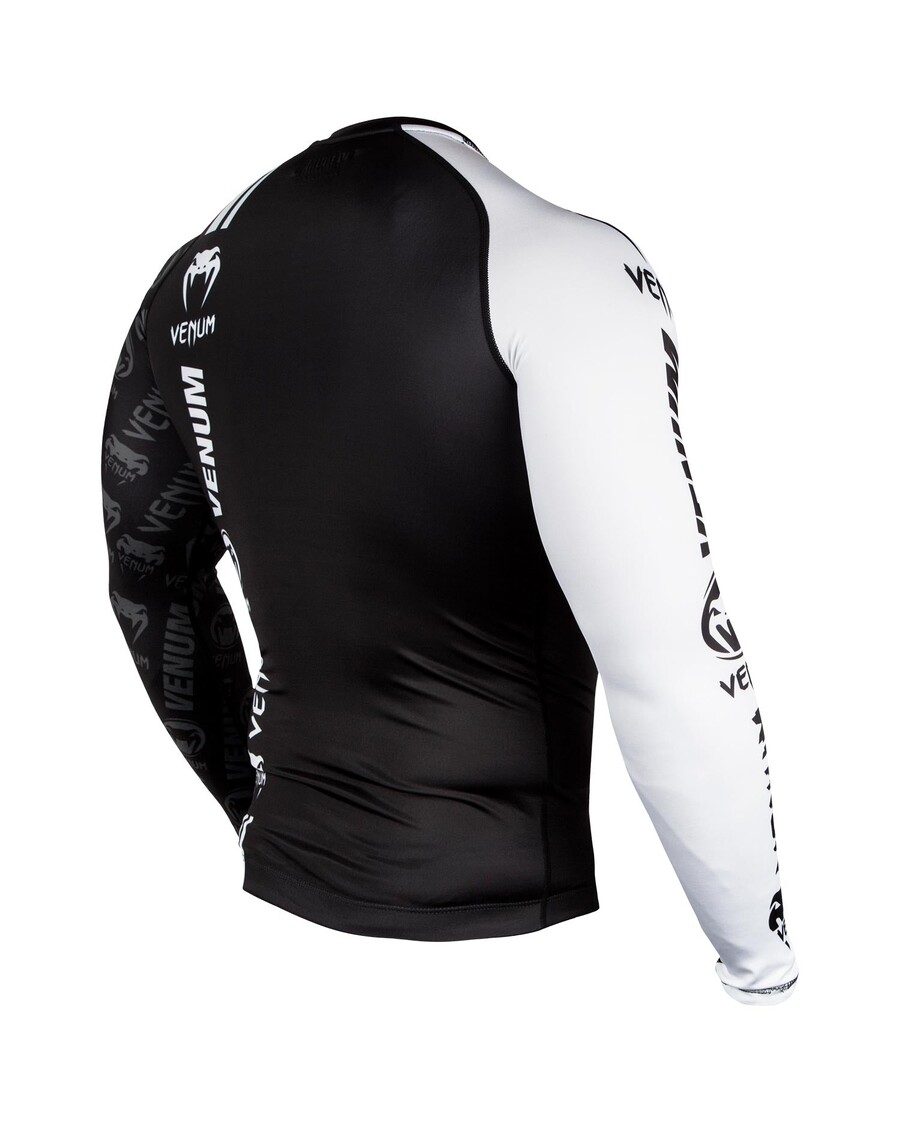 Venum Logos ラッシュガード長袖 - ブラック/ホワイト