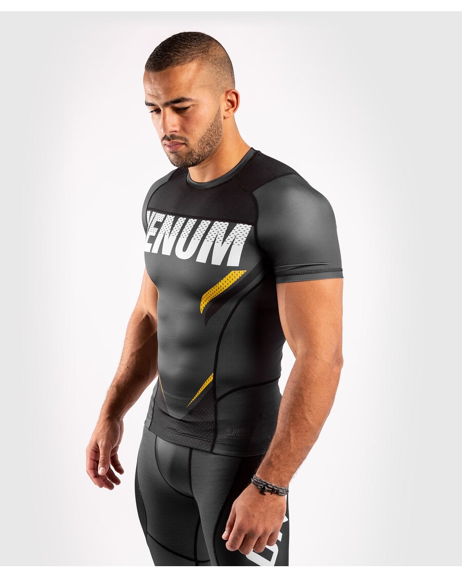 Venum One Fc Impact Rashguard - Kratki Rokavi - Sivo/rumeni