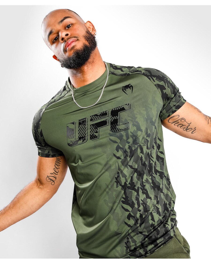 Ufc Venum Authentic Fight Week Pánské Tričko S Krátkým Rukávem - Khaki