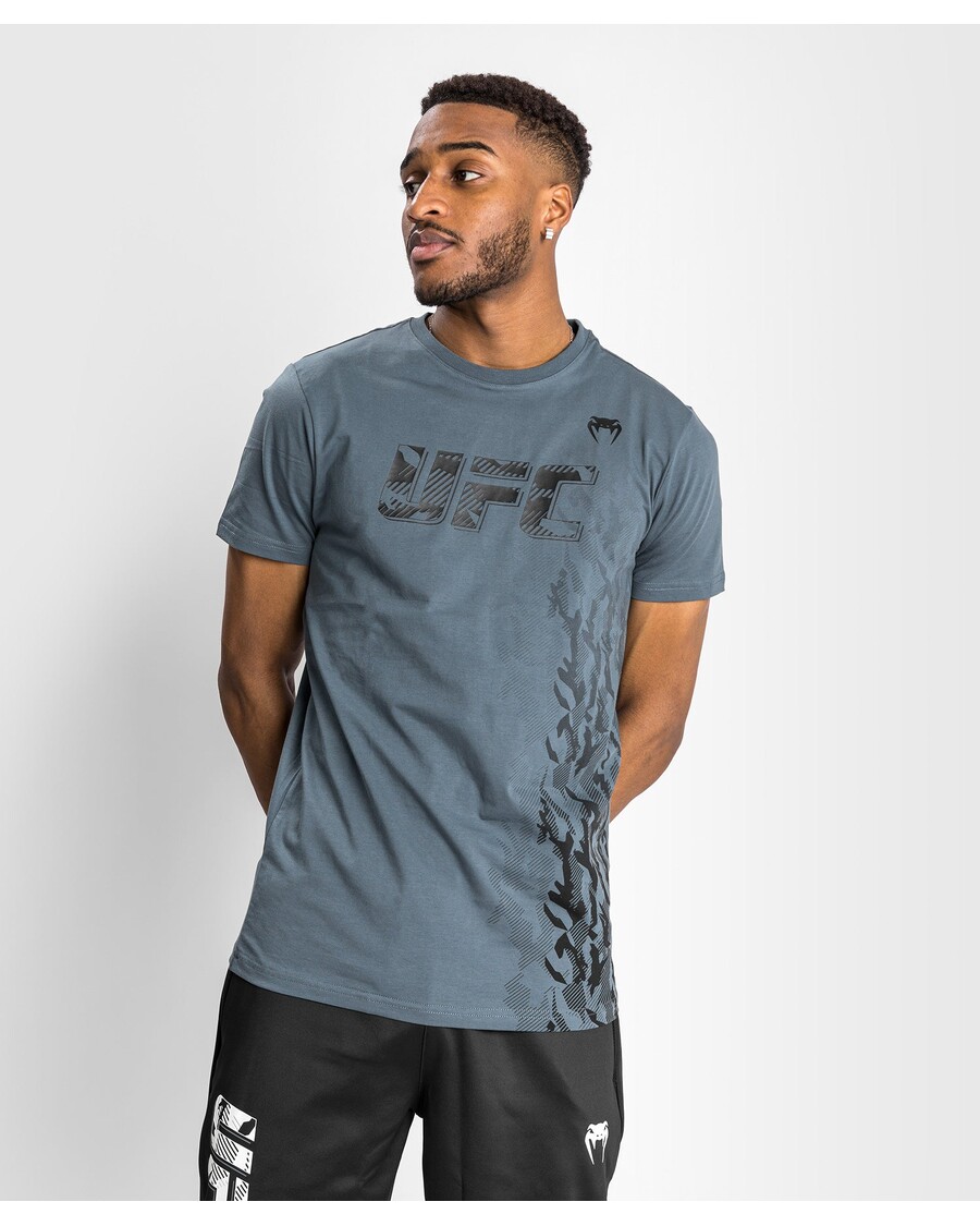 Ufc Venum Autentne Võitlusnädala Meeste Lühikeste Varrukatega T-särk - Hall