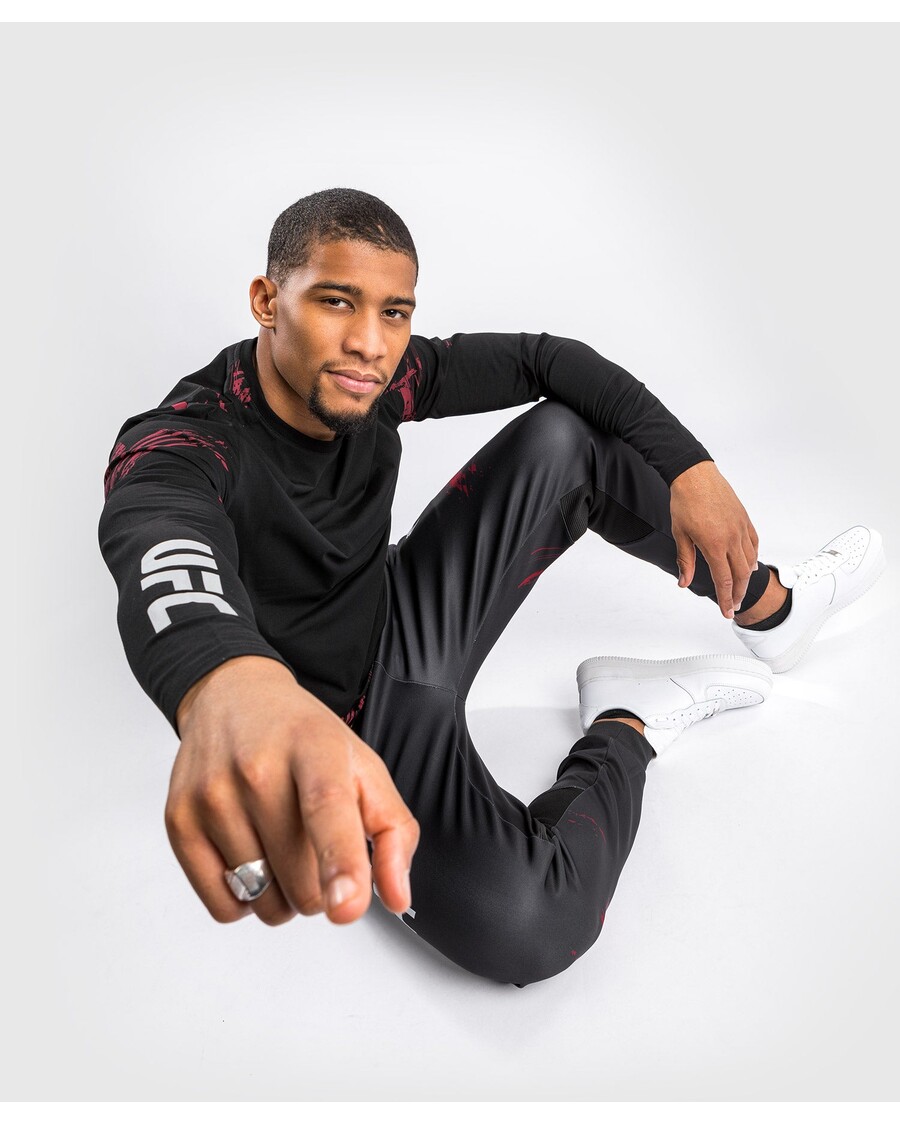 T-shirt A Maniche Lunghe Da Uomo Ufc Venum Authentic Fight Week 2.0 - Nera/rossa