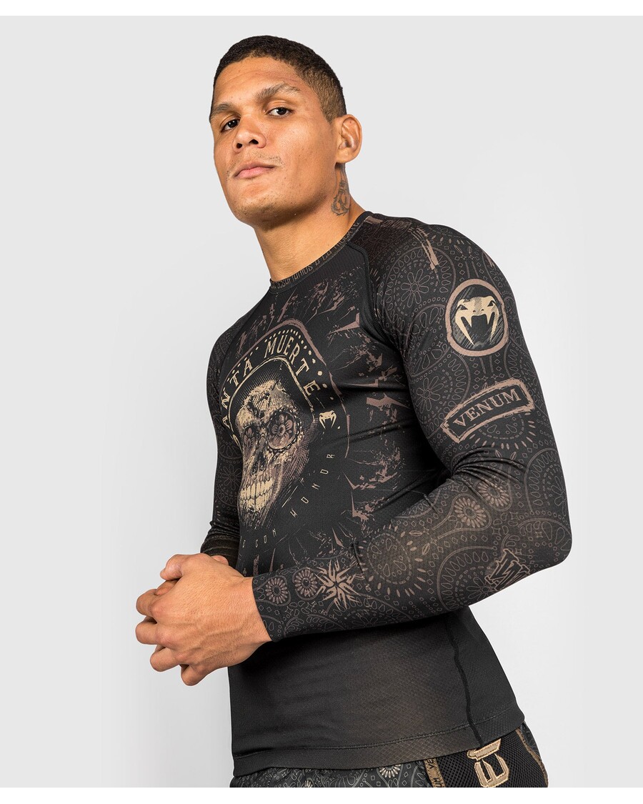 Venum Santa Muerte Dark Side - Rashguard Lange ærmer - Sort/brun