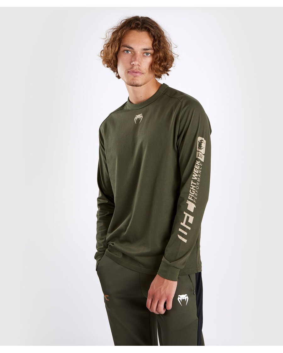Ufc Adrenaline By Venum Fight Week Meeste Pikkade Varrukatega T-särk - Khaki