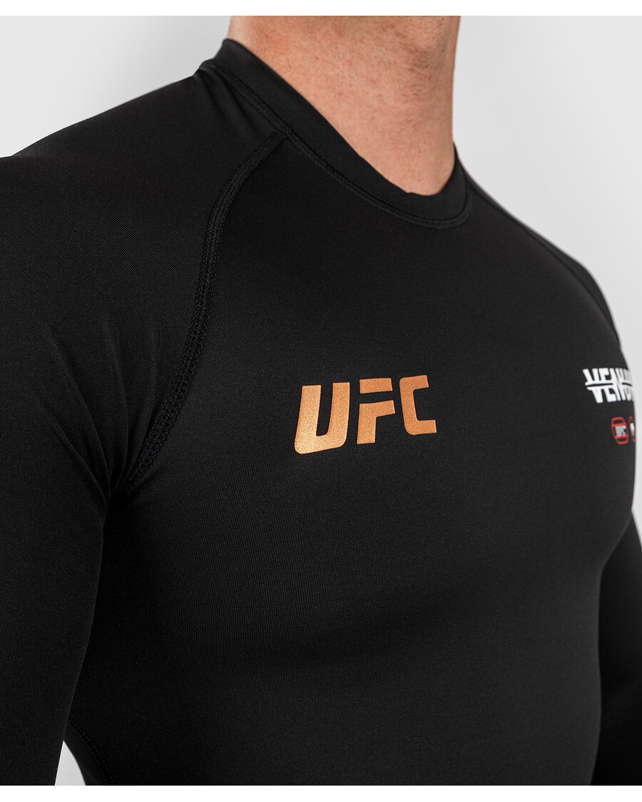 Ufc Adrenaline Van Venum Fight Week Heren Performance Rashguard Met Lange Mouwen - Zwart