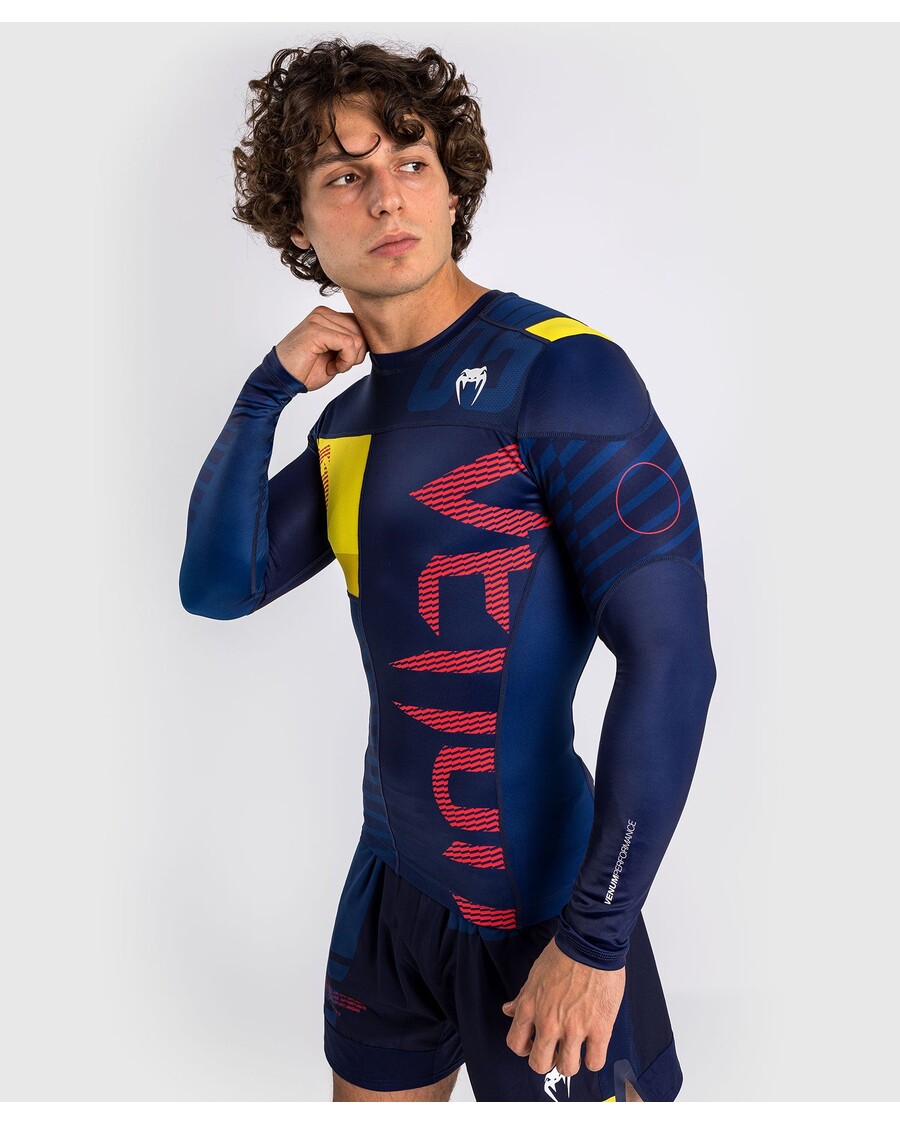 Рашгард Venum Sport 05 с длинными рукавами - синий/желтый
