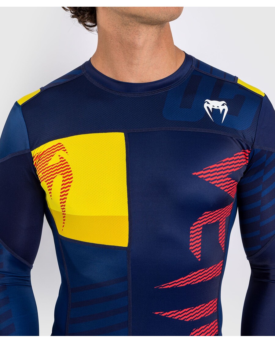 Рашгард Venum Sport 05 с длинными рукавами - синий/желтый