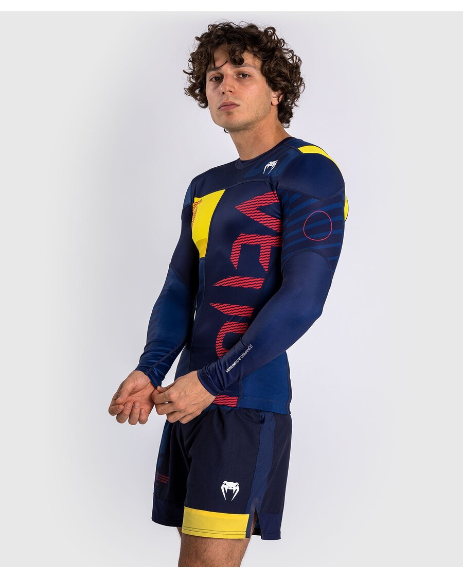 Рашгард Venum Sport 05 с длинными рукавами - синий/желтый