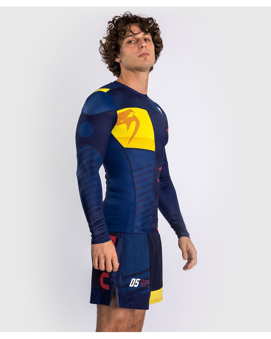 Рашгард Venum Sport 05 с длинными рукавами - синий/желтый