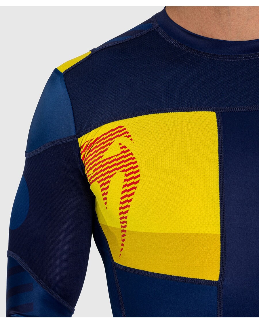 Рашгард Venum Sport 05 с длинными рукавами - синий/желтый