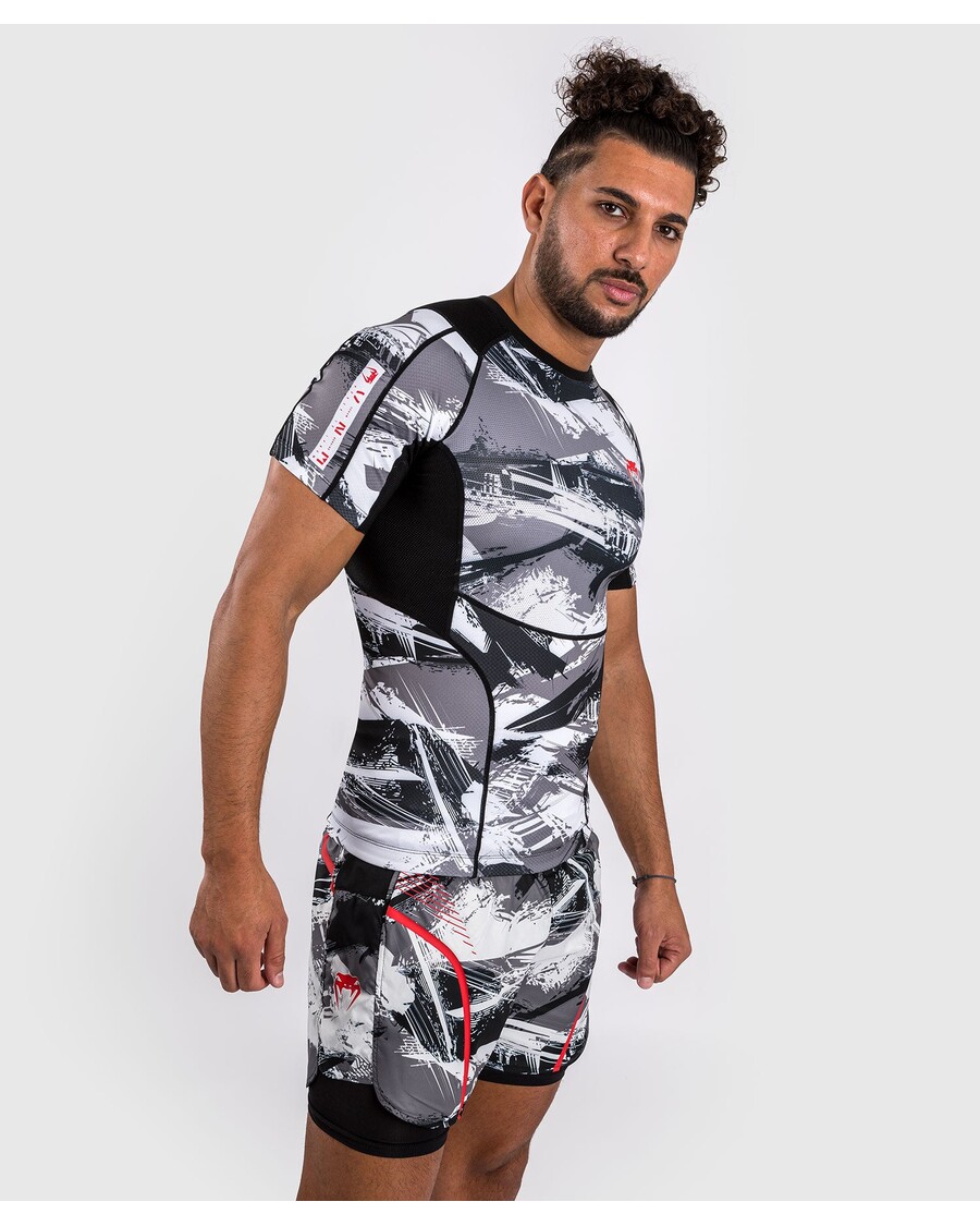 Venum Electron 3.0 Kortærmet Rashguard - Grå/rød