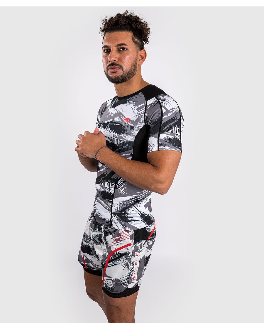 Venum Electron 3.0 Kortærmet Rashguard - Grå/rød