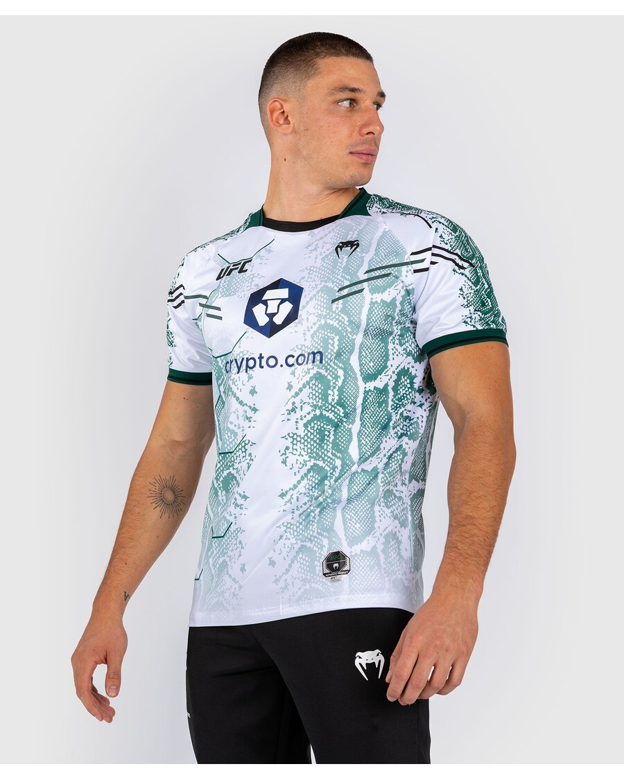 Maglia Da Uomo Ufc Adrenaline By Venum Personalizzata Authentic Fight Night - Edizione Smeraldo - Bianco/verde