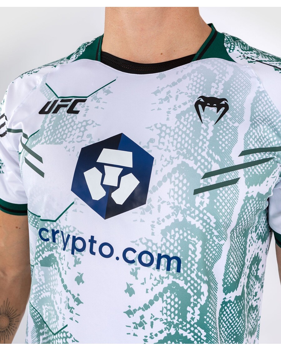 Maglia Da Uomo Ufc Adrenaline By Venum Personalizzata Authentic Fight Night - Edizione Smeraldo - Bianco/verde