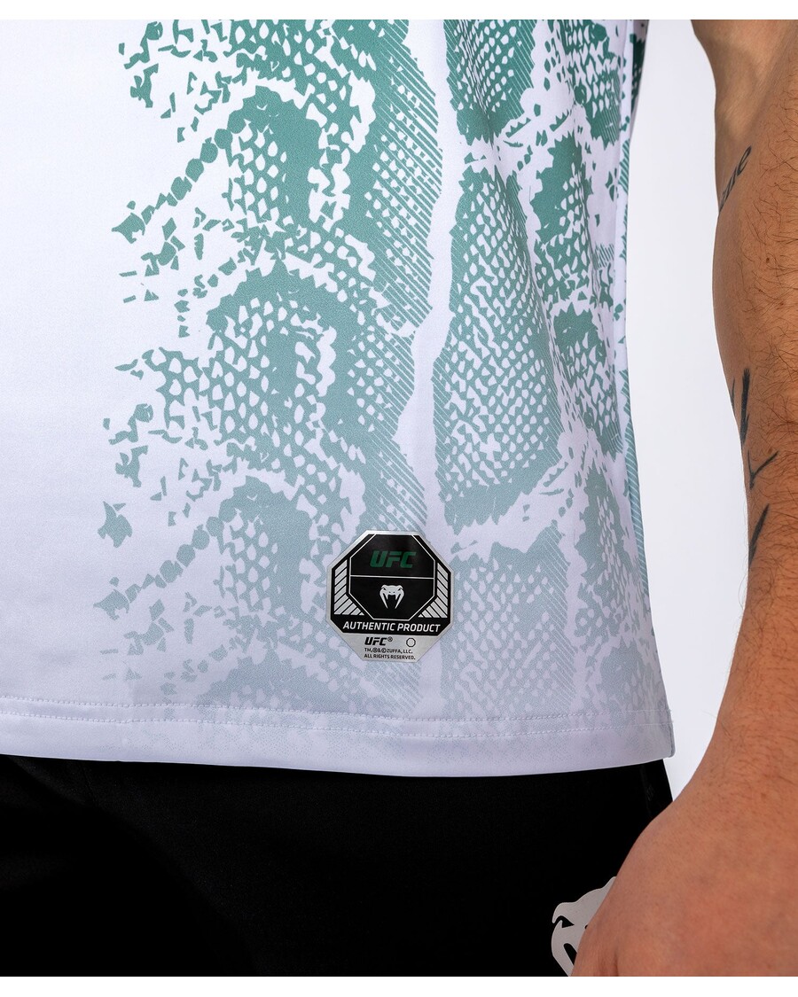 Maglia Da Uomo Ufc Adrenaline By Venum Personalizzata Authentic Fight Night - Edizione Smeraldo - Bianco/verde