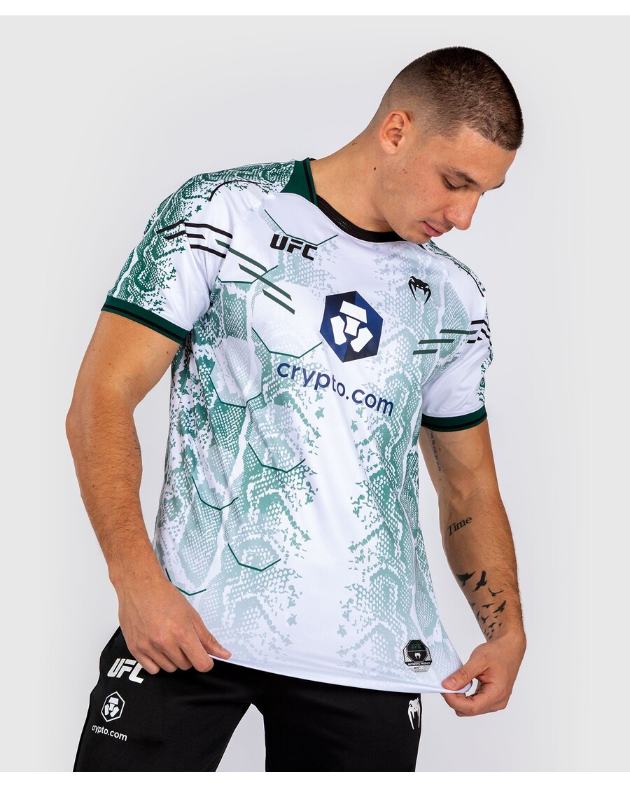 Maglia Da Uomo Ufc Adrenaline By Venum Personalizzata Authentic Fight Night - Edizione Smeraldo - Bianco/verde