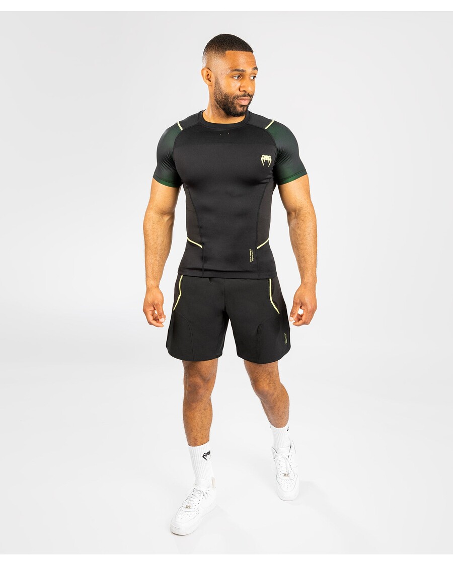 Ανδρικό Rashguard Venum Fusion 2.0 - κοντά μανίκια - μαύρο/κίτρινο