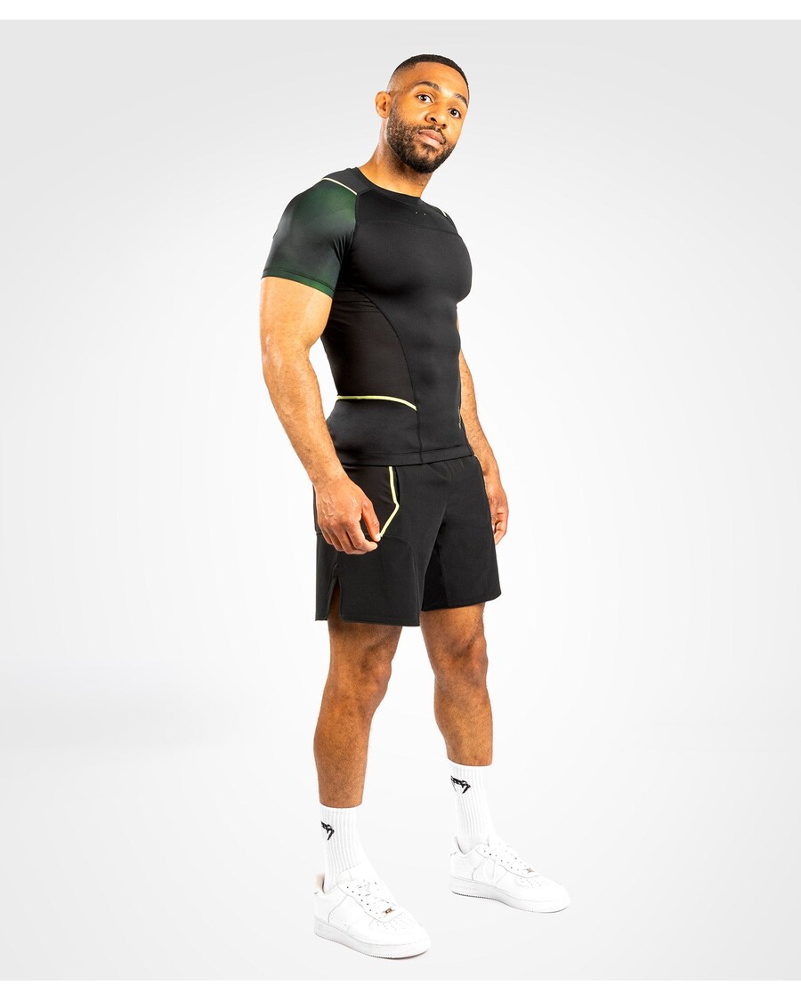 Ανδρικό Rashguard Venum Fusion 2.0 - κοντά μανίκια - μαύρο/κίτρινο