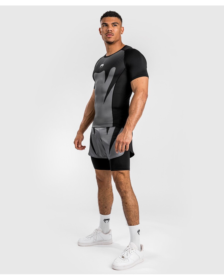 Venum Aanval Heren Rashguard Met Korte Mouwen - Zwart/grijs