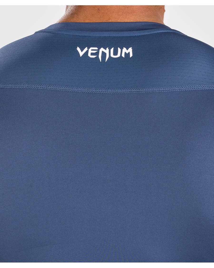 Venum Aanval Rashguard Voor Heren Met Korte Mouwen - Marineblauw