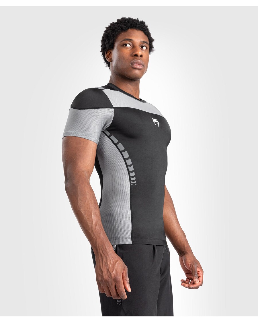 Venum Tempest Rashguard Voor Heren Met Korte Mouwen - Zwart/grijs