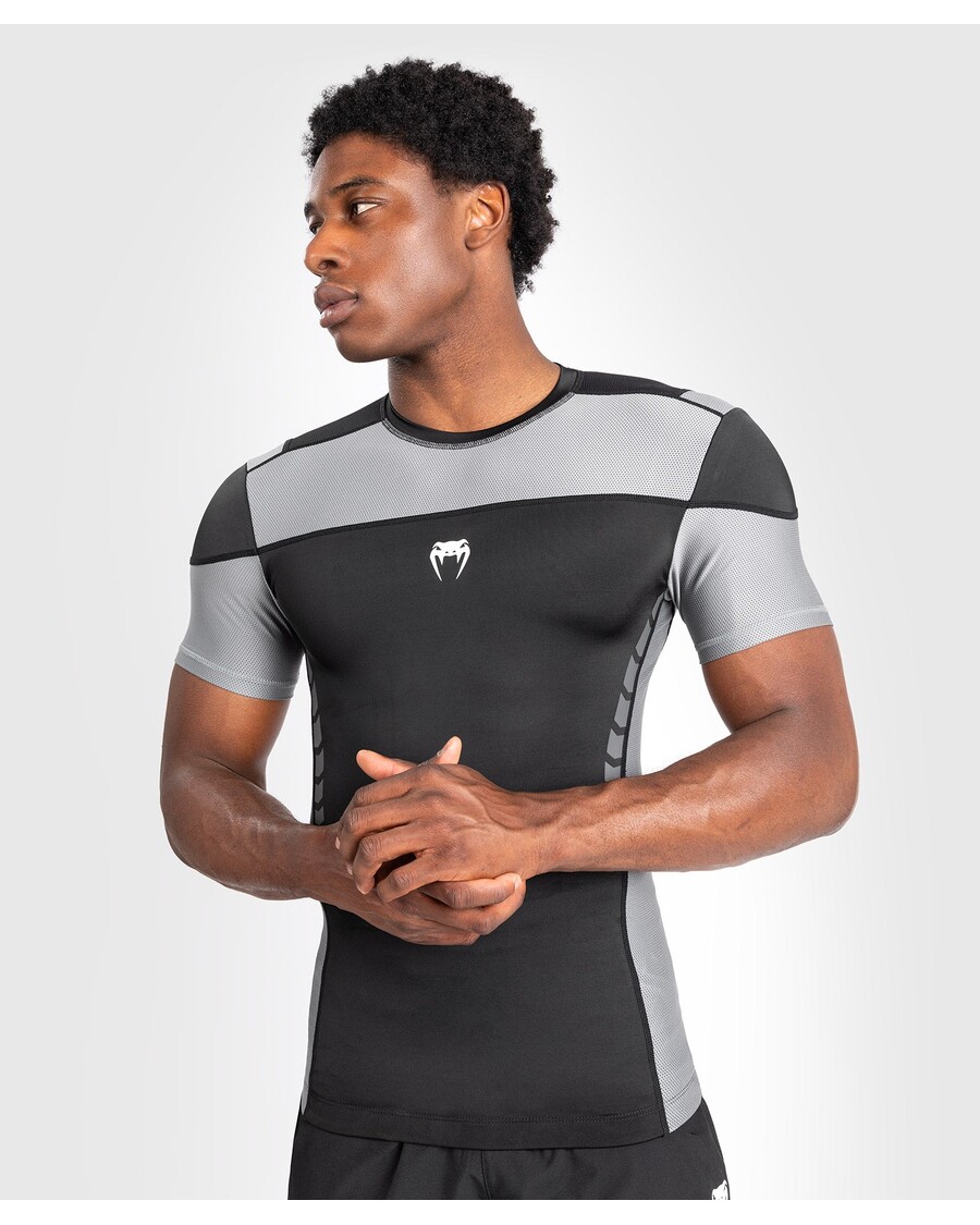 Venum Tempest Rashguard Voor Heren Met Korte Mouwen - Zwart/grijs