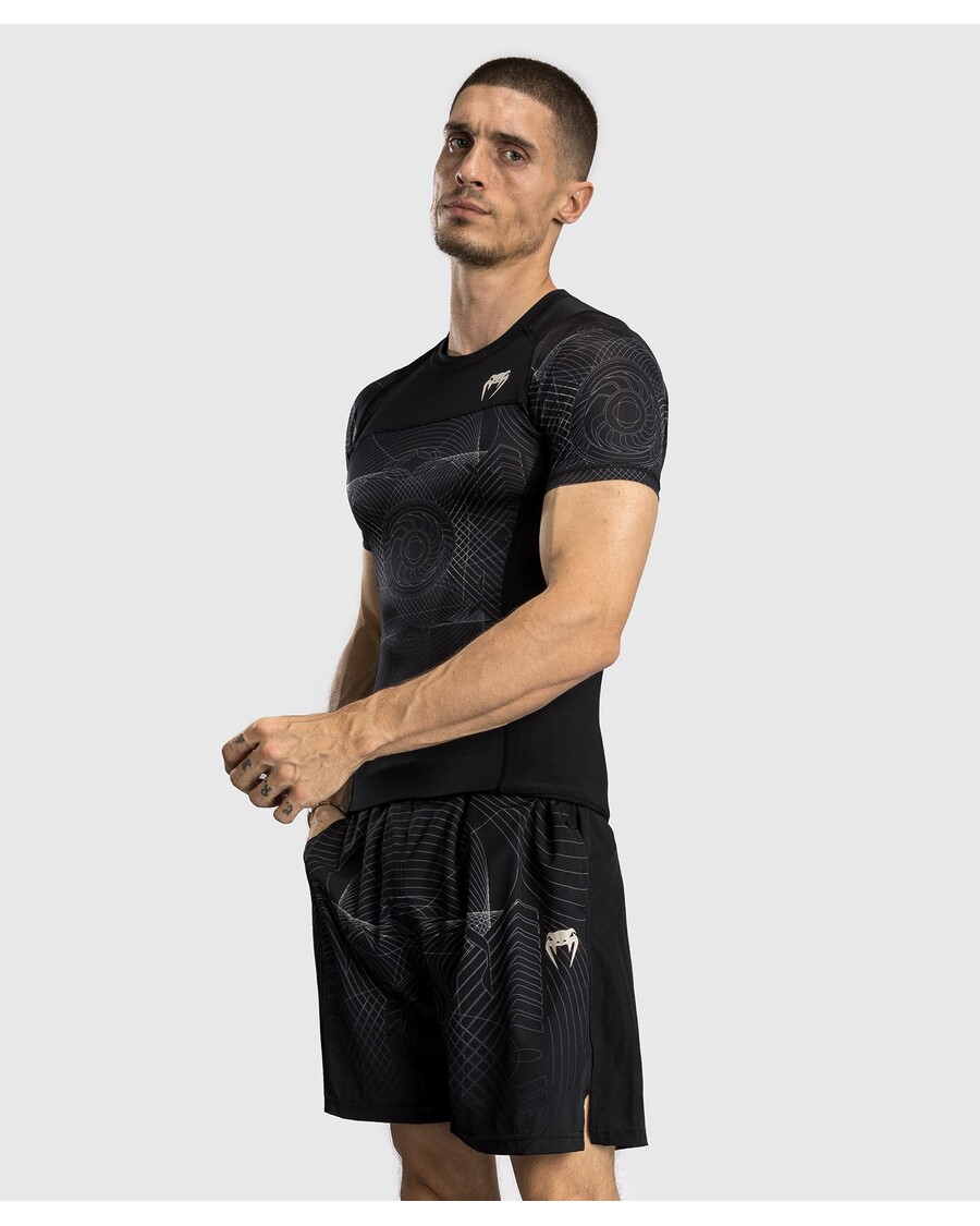 Venum G-fit Air Pánský Rashguard S Krátkým Rukávem - Tmavě černý/pouštní Písek