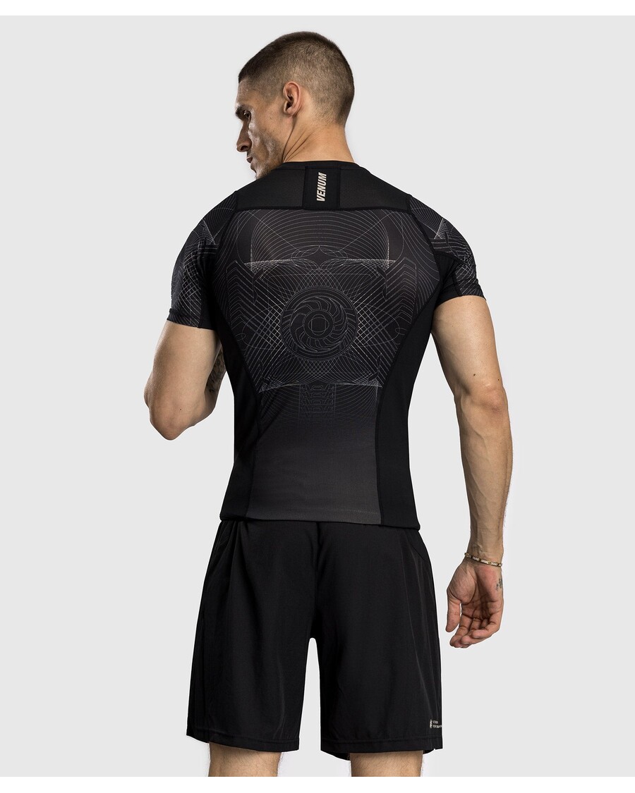 Venum G-fit Air Pánský Rashguard S Krátkým Rukávem - Tmavě černý/pouštní Písek