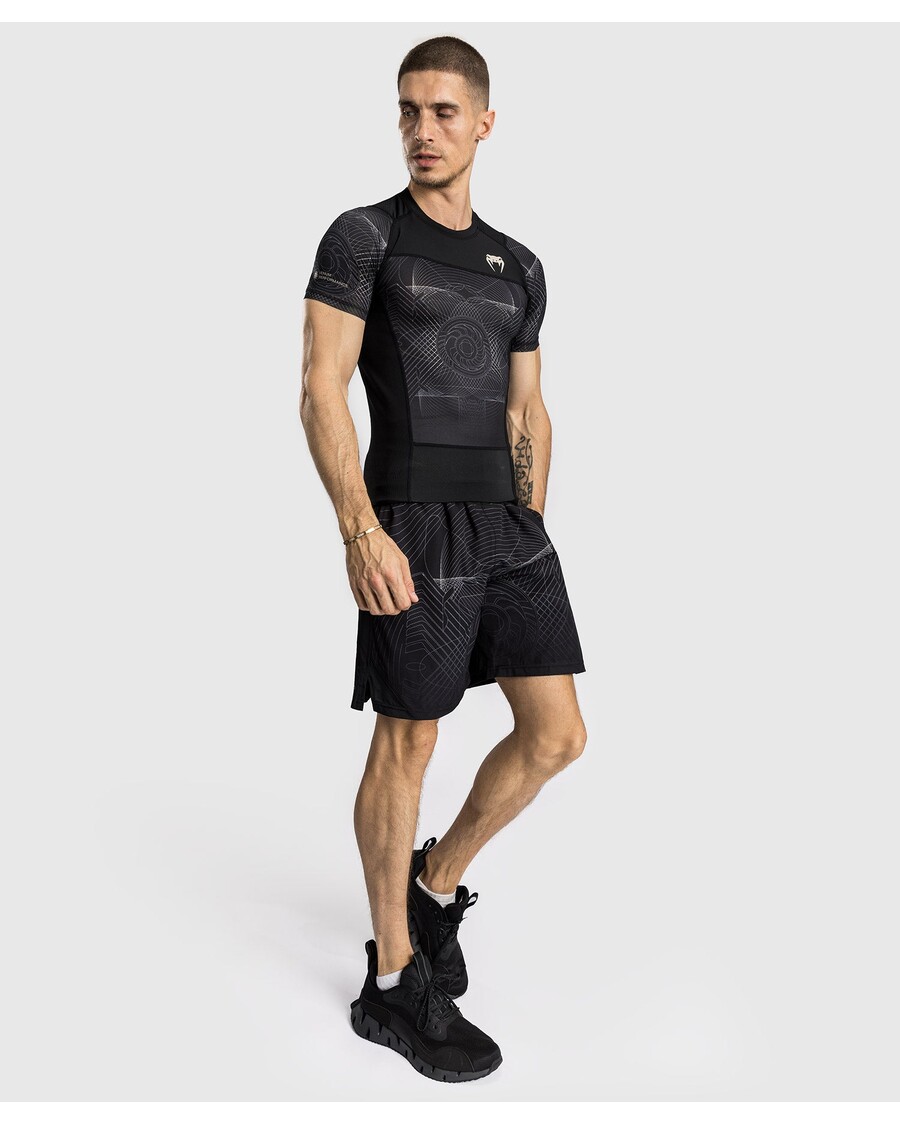 Venum G-fit Air Pánský Rashguard S Krátkým Rukávem - Tmavě černý/pouštní Písek