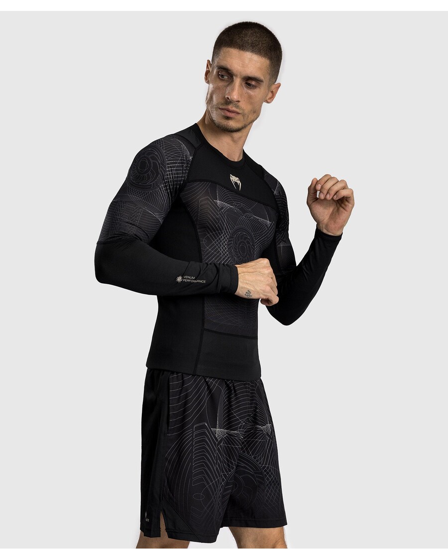 Venum G-fit Air Pánský Rashguard S Dlouhým Rukávem - Tmavě černý/pouštní Písek