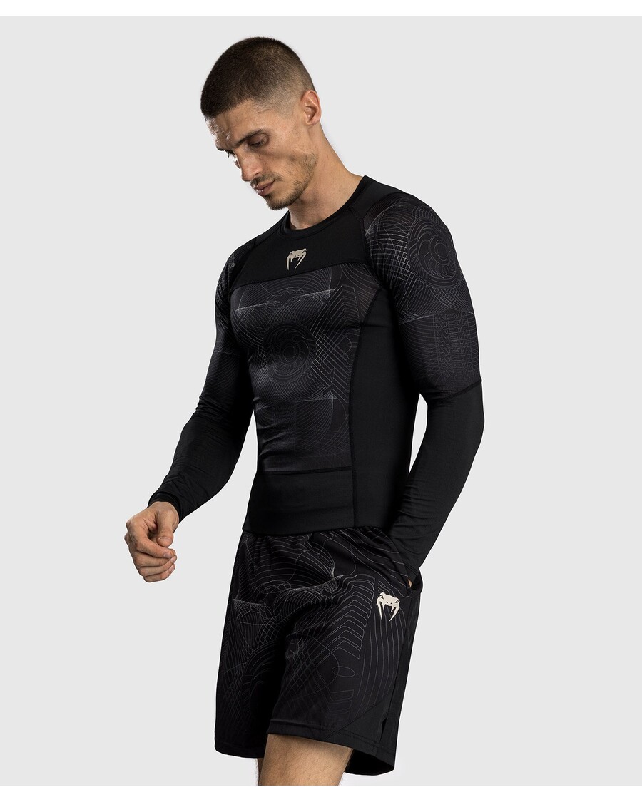 Venum G-fit Air Pánský Rashguard S Dlouhým Rukávem - Tmavě černý/pouštní Písek