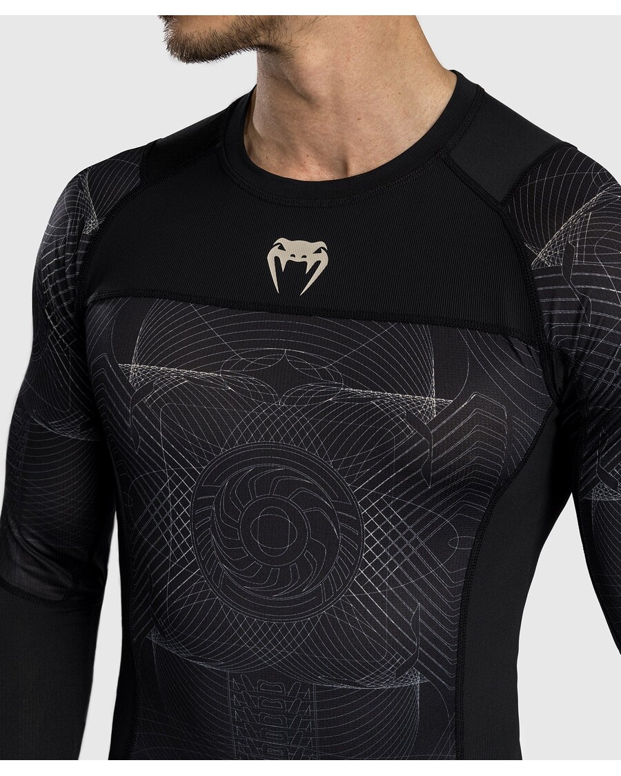 Venum G-fit Air Pánský Rashguard S Dlouhým Rukávem - Tmavě černý/pouštní Písek