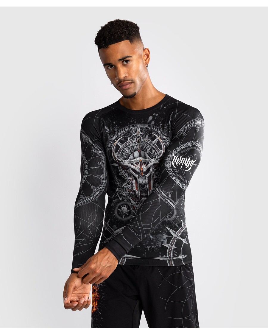 Venum Gladiator 5.0 Moški Rashguard Z Dolgimi Rokavi - črn/srebrn