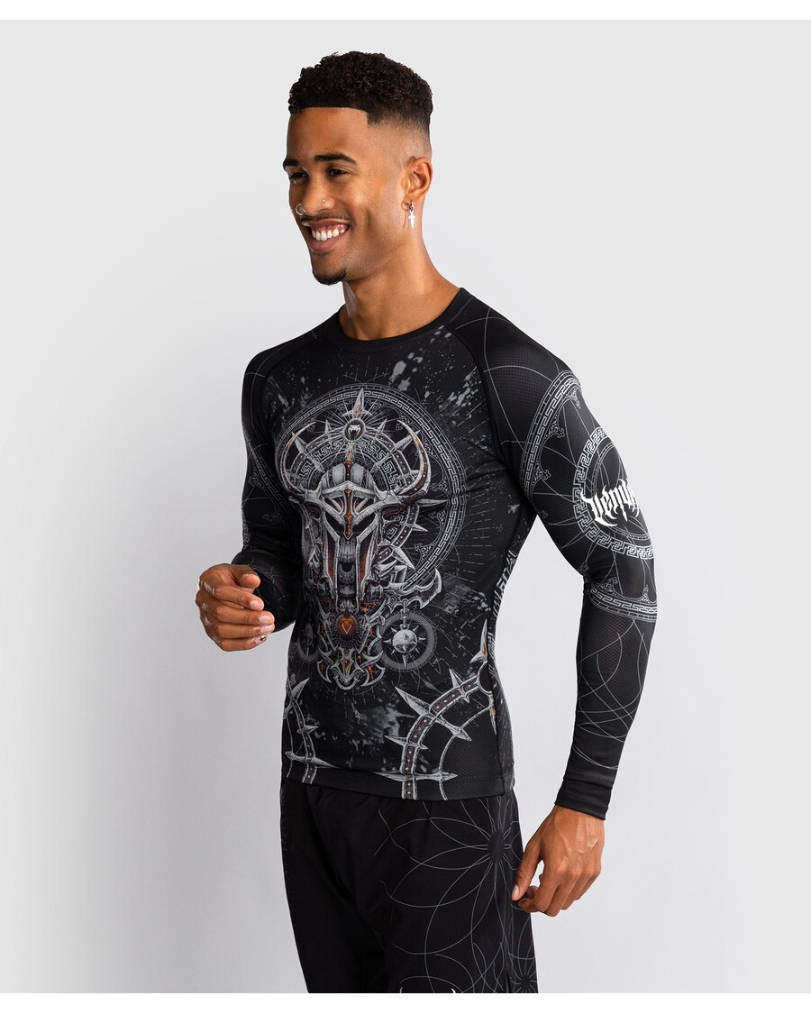Venum Gladiator 5.0 Moški Rashguard Z Dolgimi Rokavi - črn/srebrn