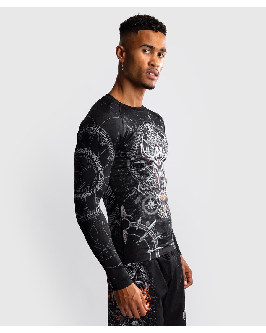 Venum Gladiator 5.0 Moški Rashguard Z Dolgimi Rokavi - črn/srebrn