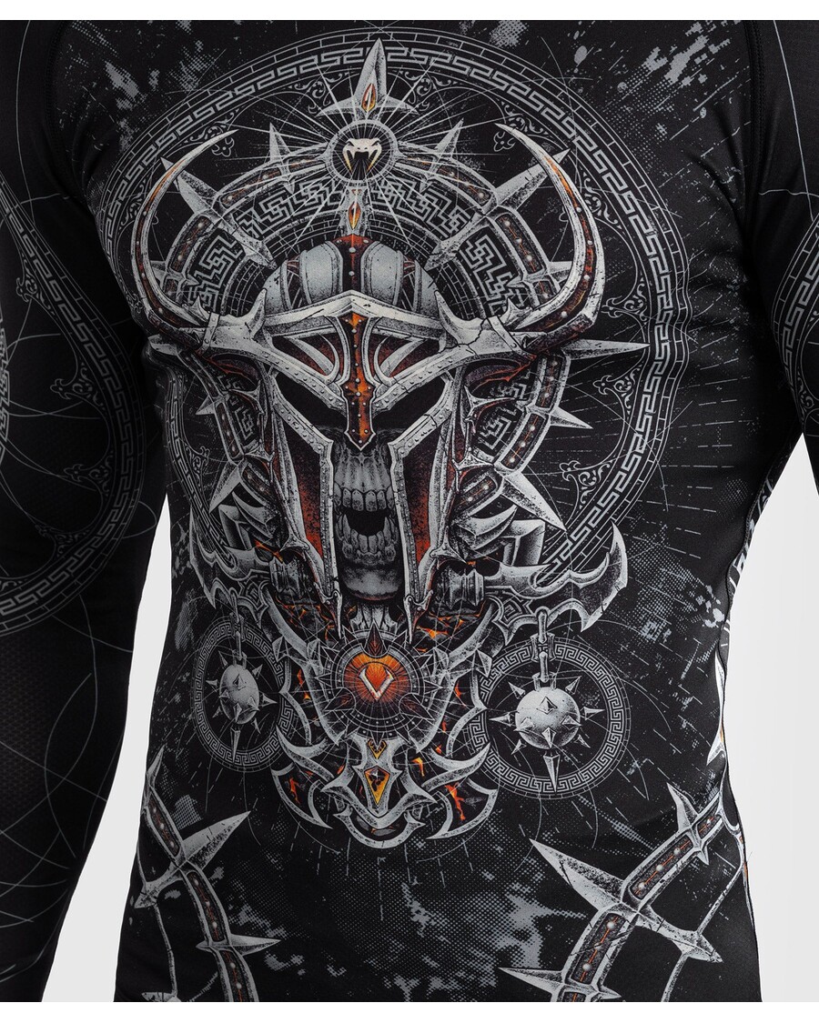 Venum Gladiator 5.0 Moški Rashguard Z Dolgimi Rokavi - črn/srebrn