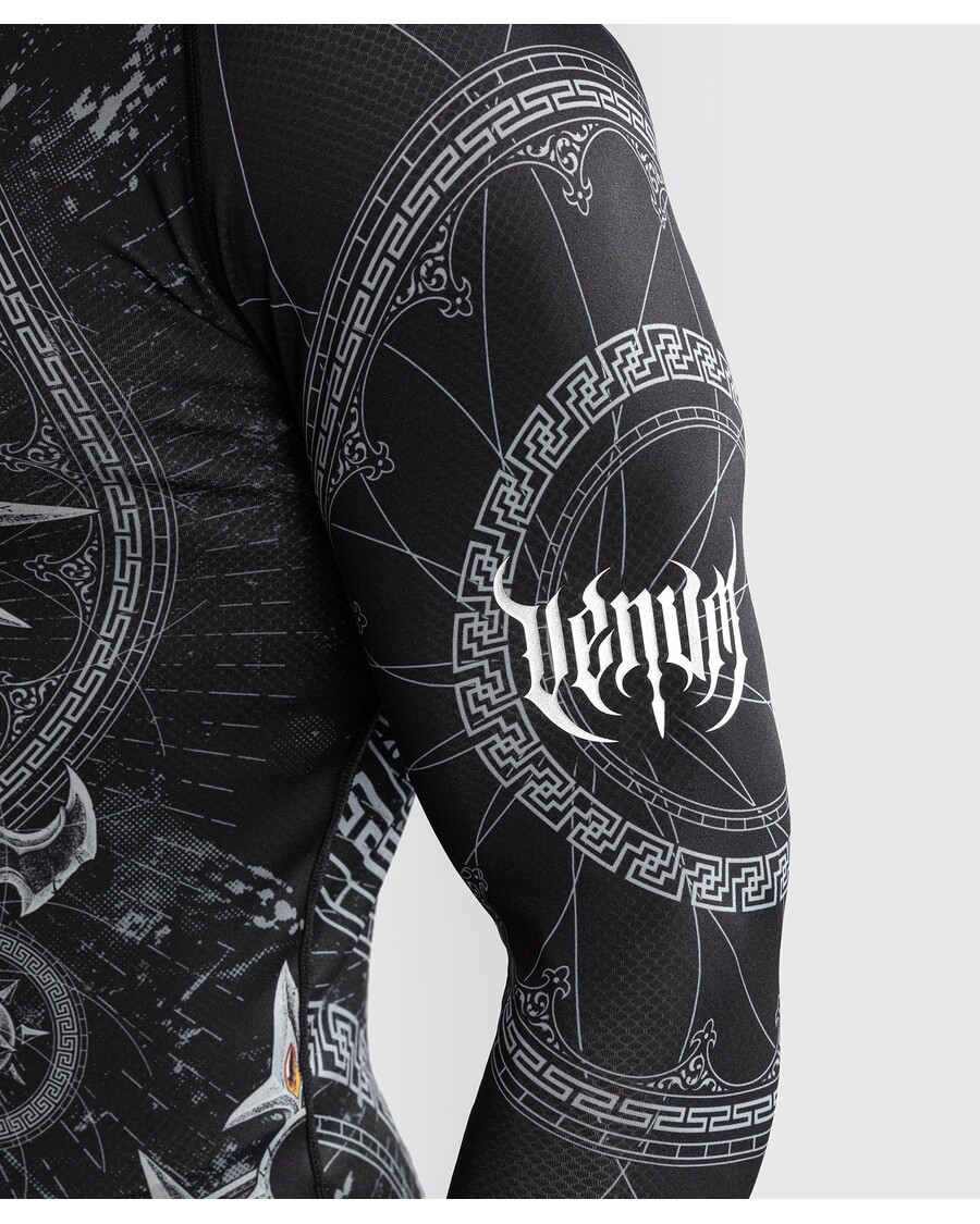 Venum Gladiator 5.0 Moški Rashguard Z Dolgimi Rokavi - črn/srebrn