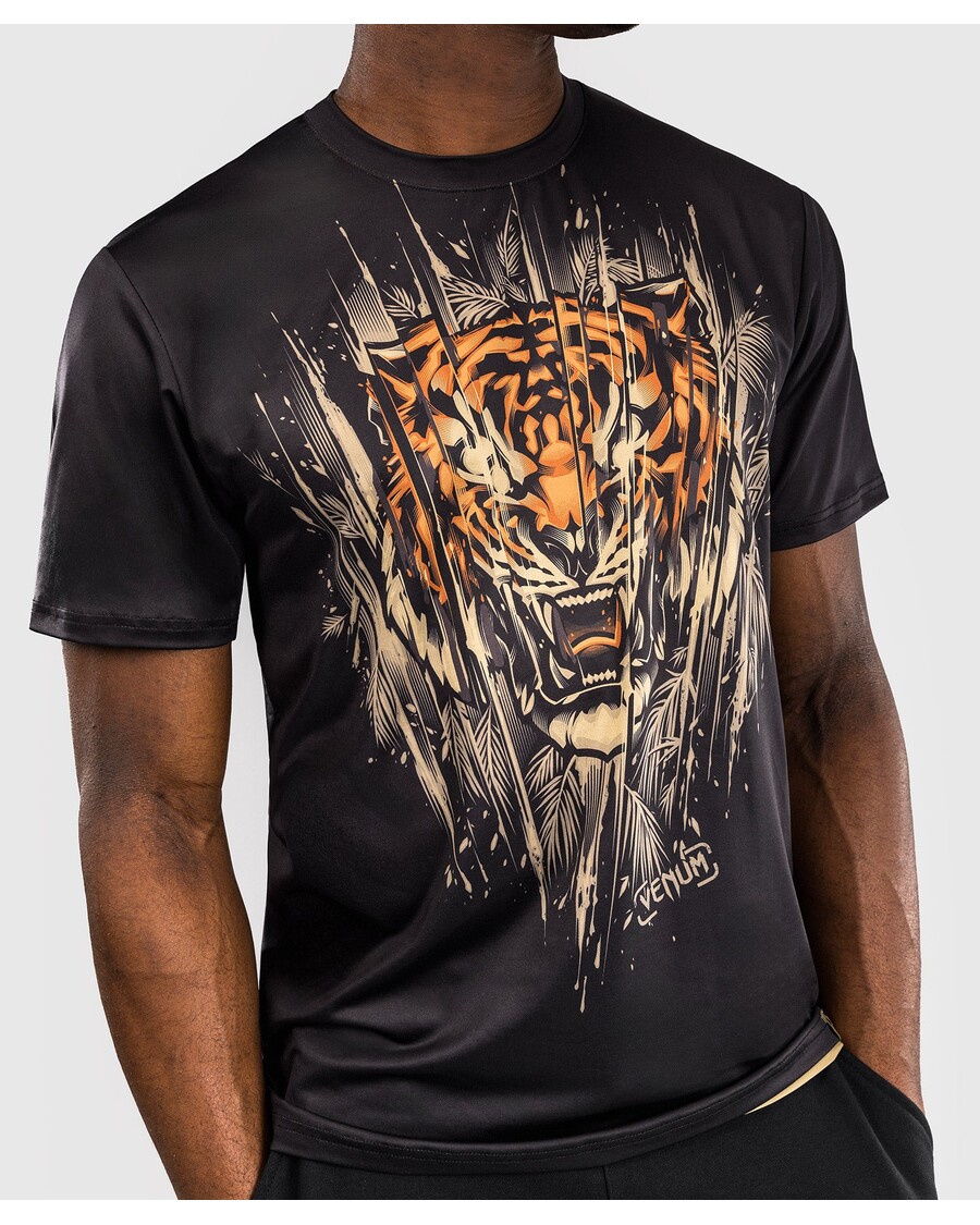 Venum Tiger Dry Tech T-shirt Voor Heren - Zwart/neon Oranje
