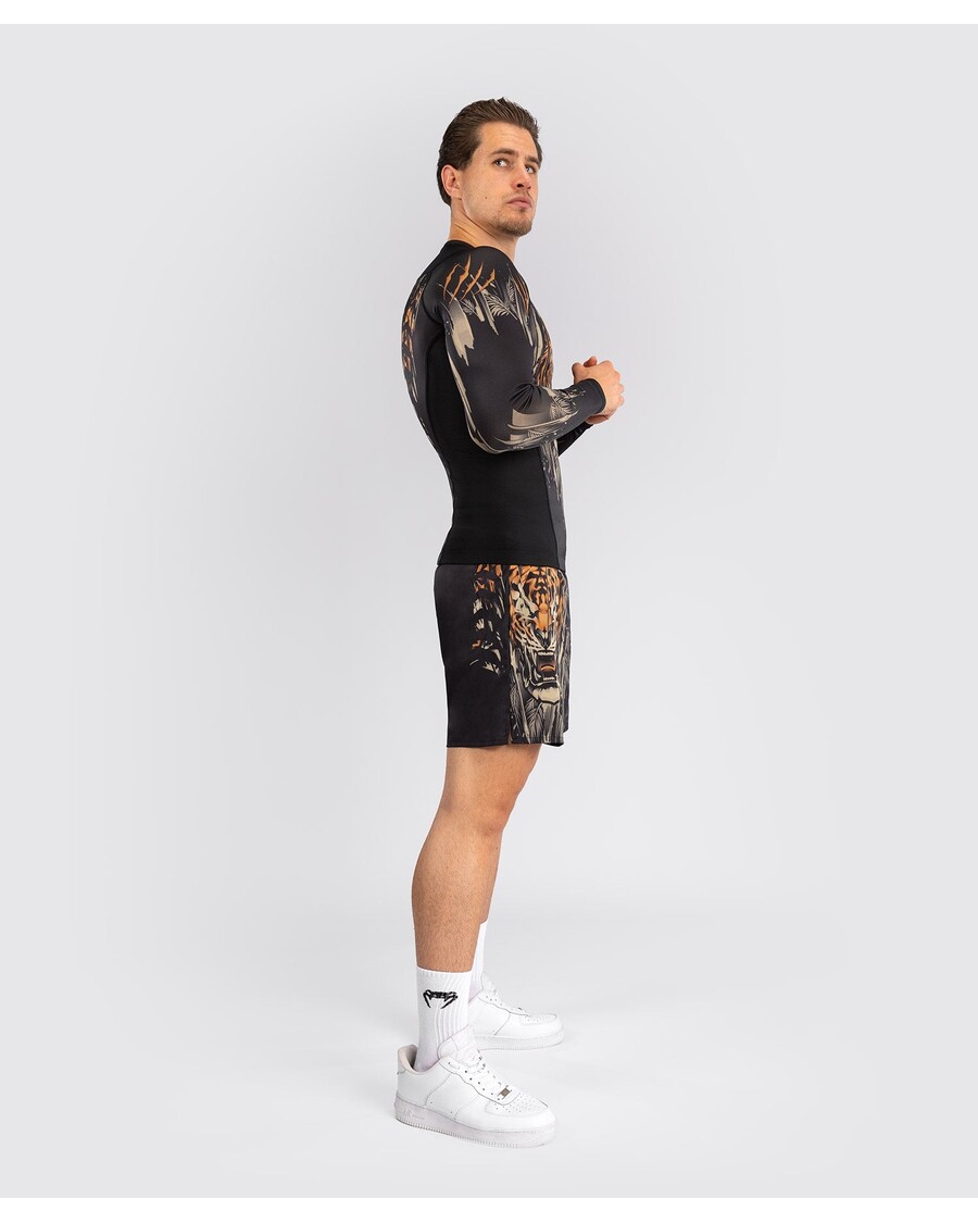 Venum Tiger Moški Rashguard Z Dolgimi Rokavi - črn/neon Oranžen