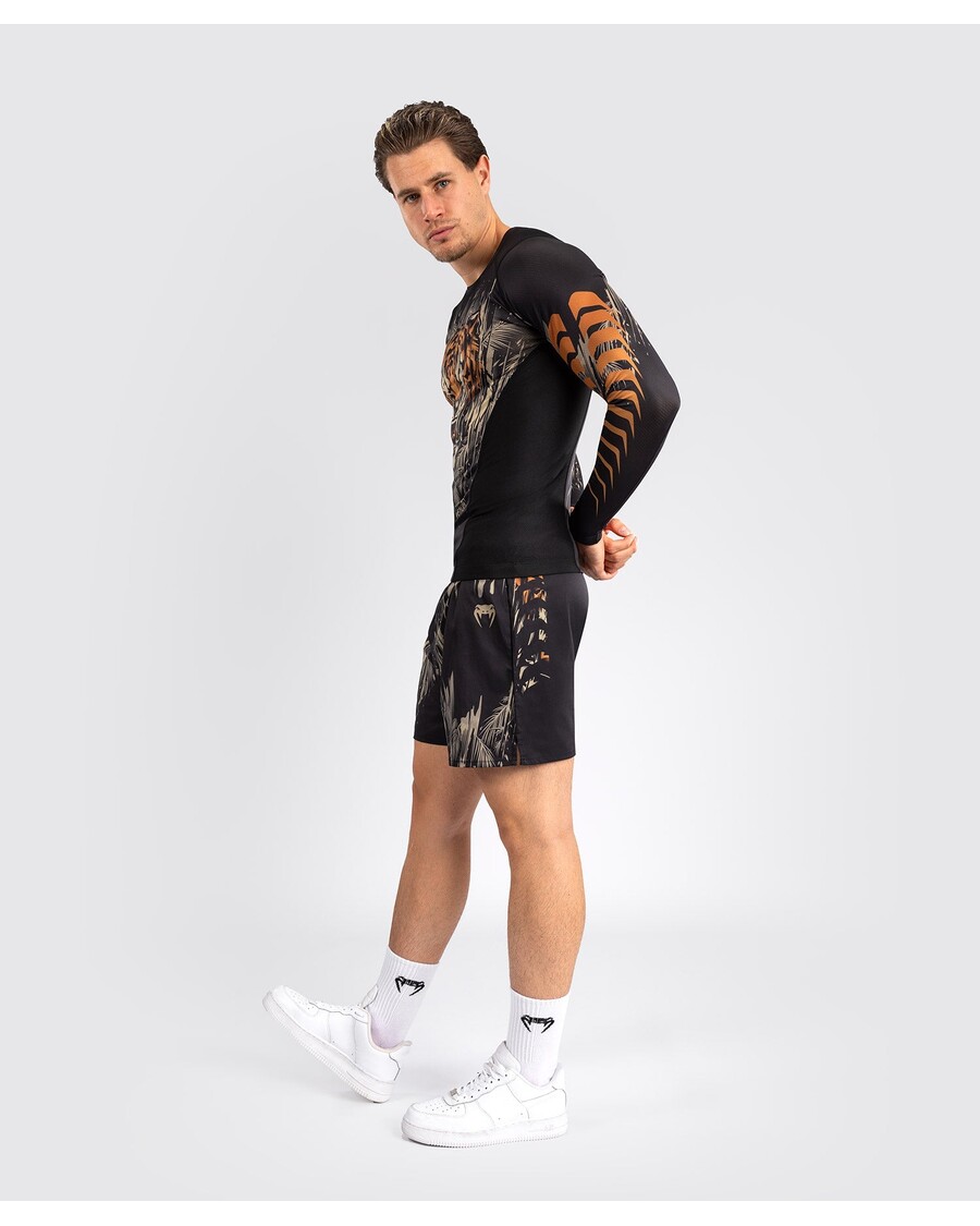 Venum Tiger Moški Rashguard Z Dolgimi Rokavi - črn/neon Oranžen