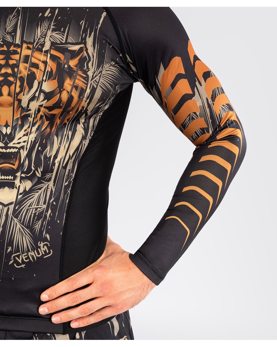 Venum Tiger Moški Rashguard Z Dolgimi Rokavi - črn/neon Oranžen